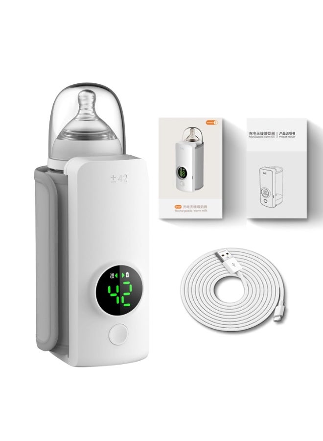 سخان رضاعة محمول للسفر ببطارية مدمجة 2000mAh – تسخين سريع بدون ماء بزمن قياسي – تحكم ذكي في درجة الحرارة 6 مستويات من 37 إلى 55 درجة مئوية – شاشة عرض رقمية دقيقة – تسخين متساوي 360 درجة للحفاظ على العناصر الغذائية – شحن سريع 18W عبر USB – مناسب لجميع أنواع زجاجات الأطفال – سخان حليب أطفال آمن مانع للتسريب للاستخدام اليومي والسفر والسيارة - Image 1